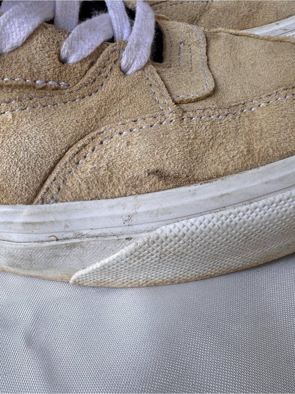 Vans Half Cab Suede Sneakers in Tan and Black with White Laces - Picture 12 of 12